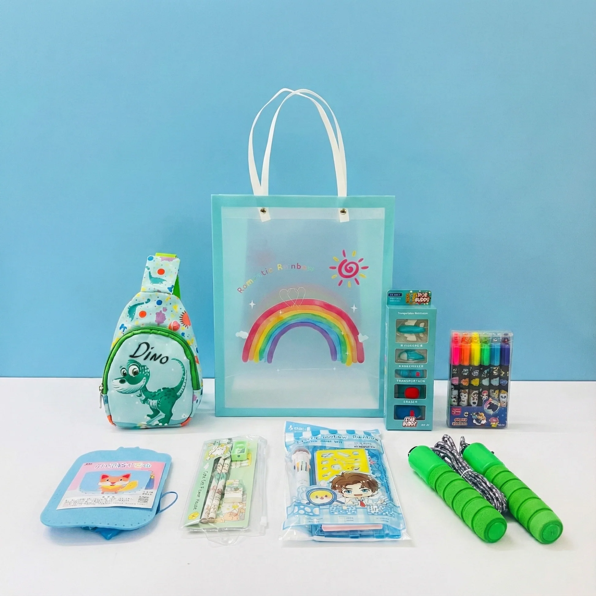 Smart & Stylish Kids Return Gift Hamper | DIY Creative Kit + Sling Bag + Stationery Set + Skipping Rope Combo